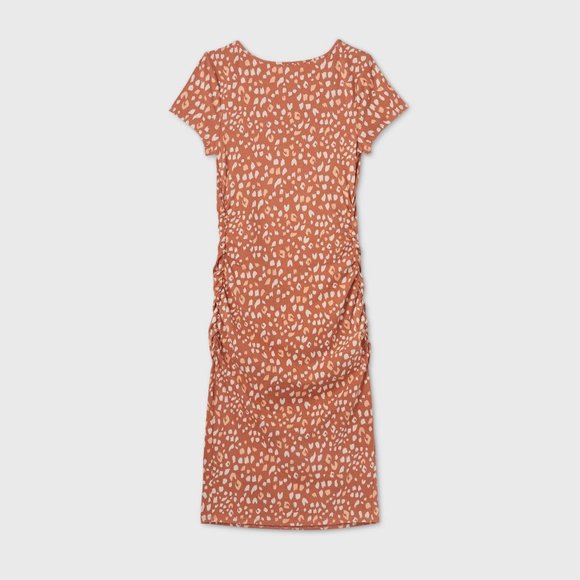 Animal Print Short Sleeve T-Shirt Maternity Dress - Picture 2 of 4